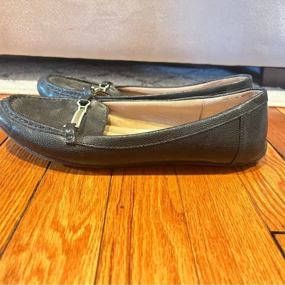 Abella True Comfort SISELY Black Slip on Loafer Driving Shoes Size 8.5